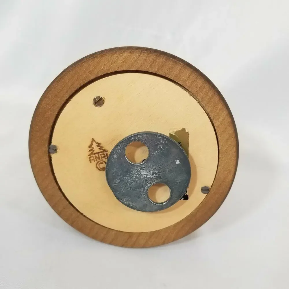 Vtg Anri Little Boy in Woods w/ Deer & Bird Carved Music Box Plays Moulin Rouge